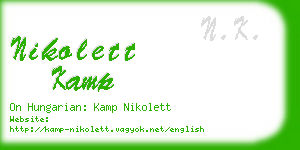 nikolett kamp business card